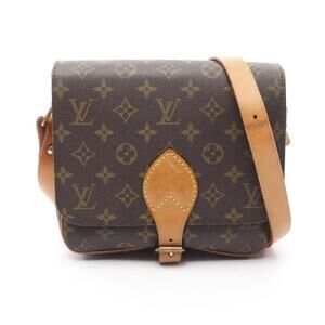 Louis Vuitton Cartessier Shoulder Bag Canvas Leather Monogram Brown